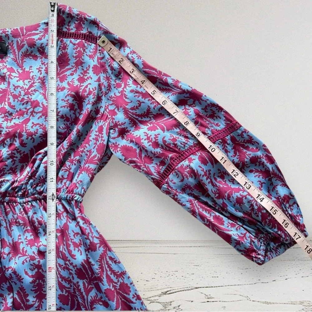 NEW HATCH The Juliet Printed Dress in Sky blue Magenta Floral Size 0 - Picture 6 of 16